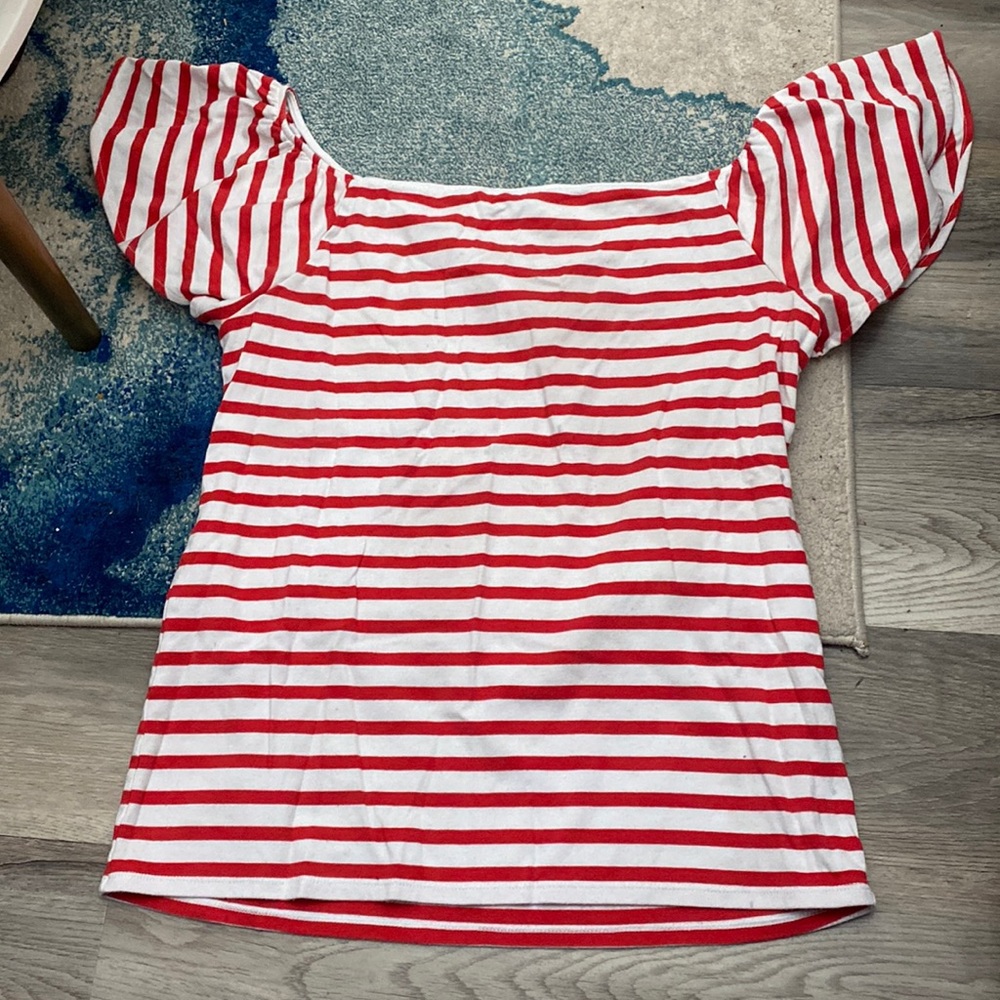 Lauren Ralph Lauren Red & White Striped Top